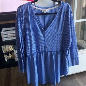 Blue Striped Women's Top